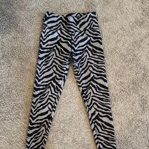 Jessica Simpson Black and White Zebra Leggings